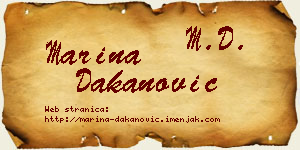 Marina Dakanović vizit kartica